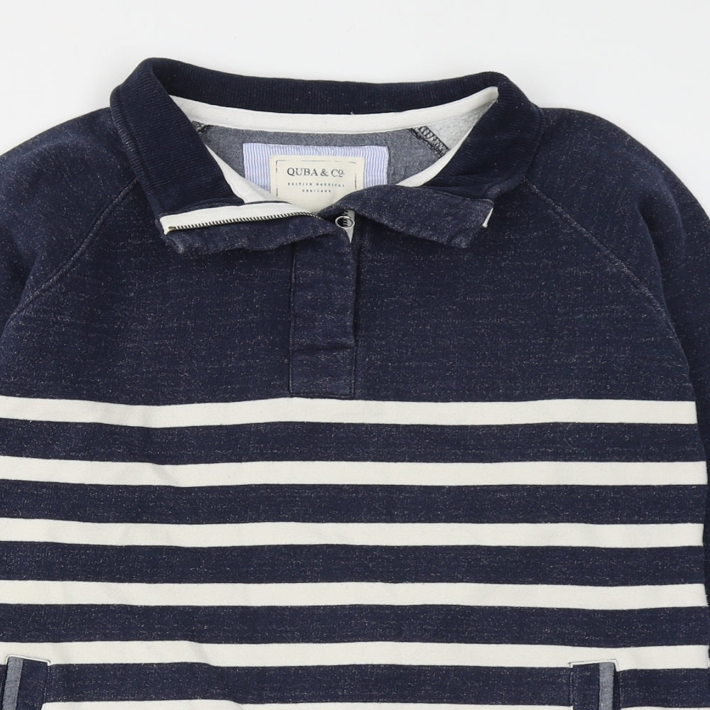 Quba & Co. Womens Blue Striped  Jacket  Size 12  Zip