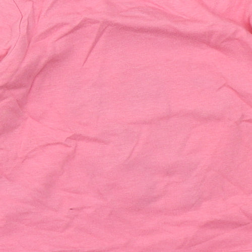 Primark Girls Pink  100% Cotton Basic T-Shirt Size 3-6 Months Round Neck Button