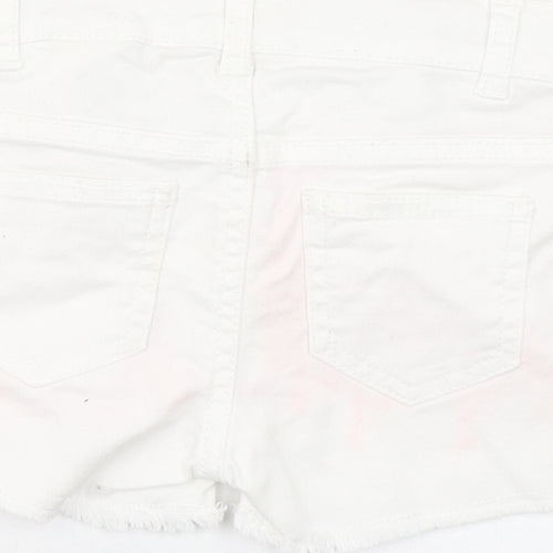 H&M Girls White  Cotton Boyfriend Shorts Size 3 Years  Regular Zip