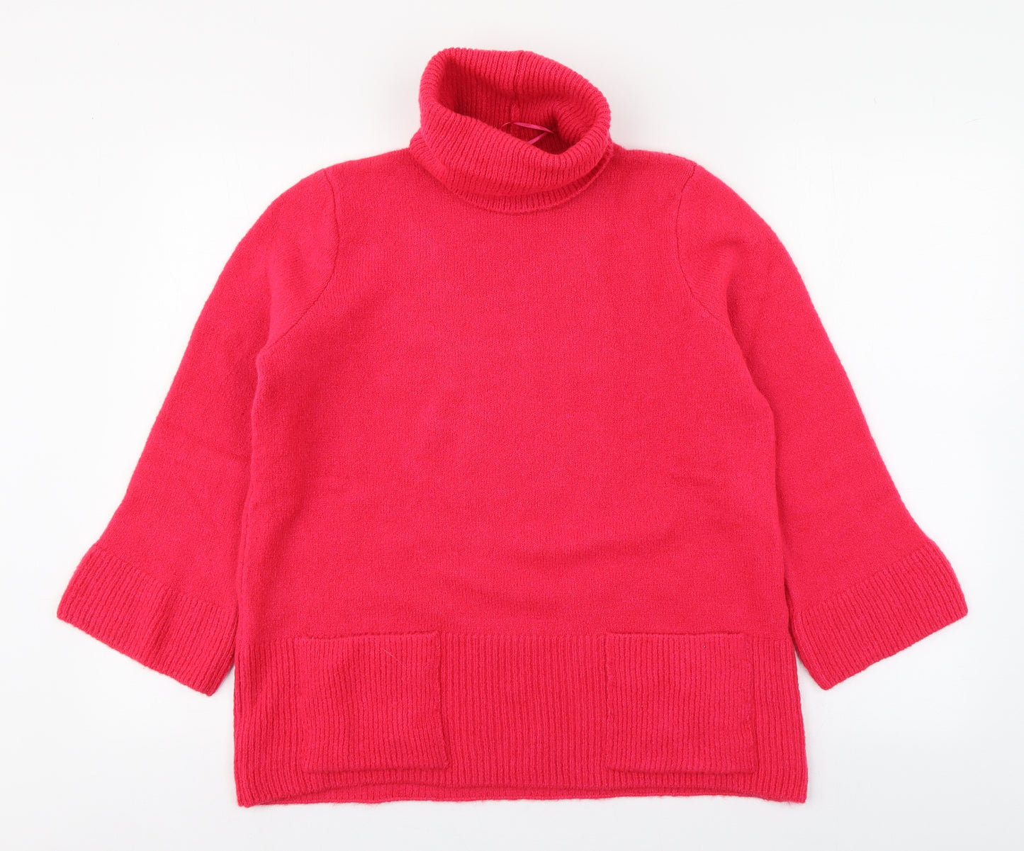Savida Womens Pink Roll Neck  Acrylic Pullover Jumper Size M