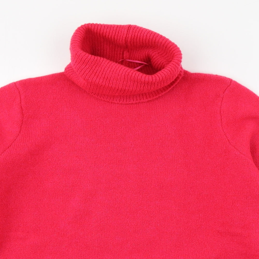 Savida Womens Pink Roll Neck  Acrylic Pullover Jumper Size M