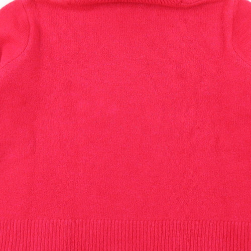 Savida Womens Pink Roll Neck  Acrylic Pullover Jumper Size M