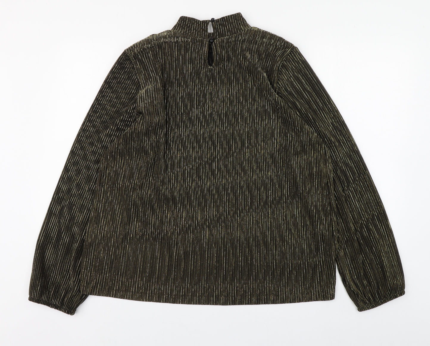 Matalan Womens Gold  Polyester Basic Blouse Size 16 High Neck