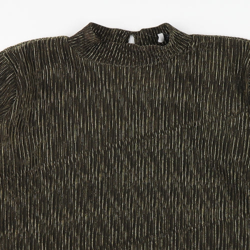 Matalan Womens Gold  Polyester Basic Blouse Size 16 High Neck