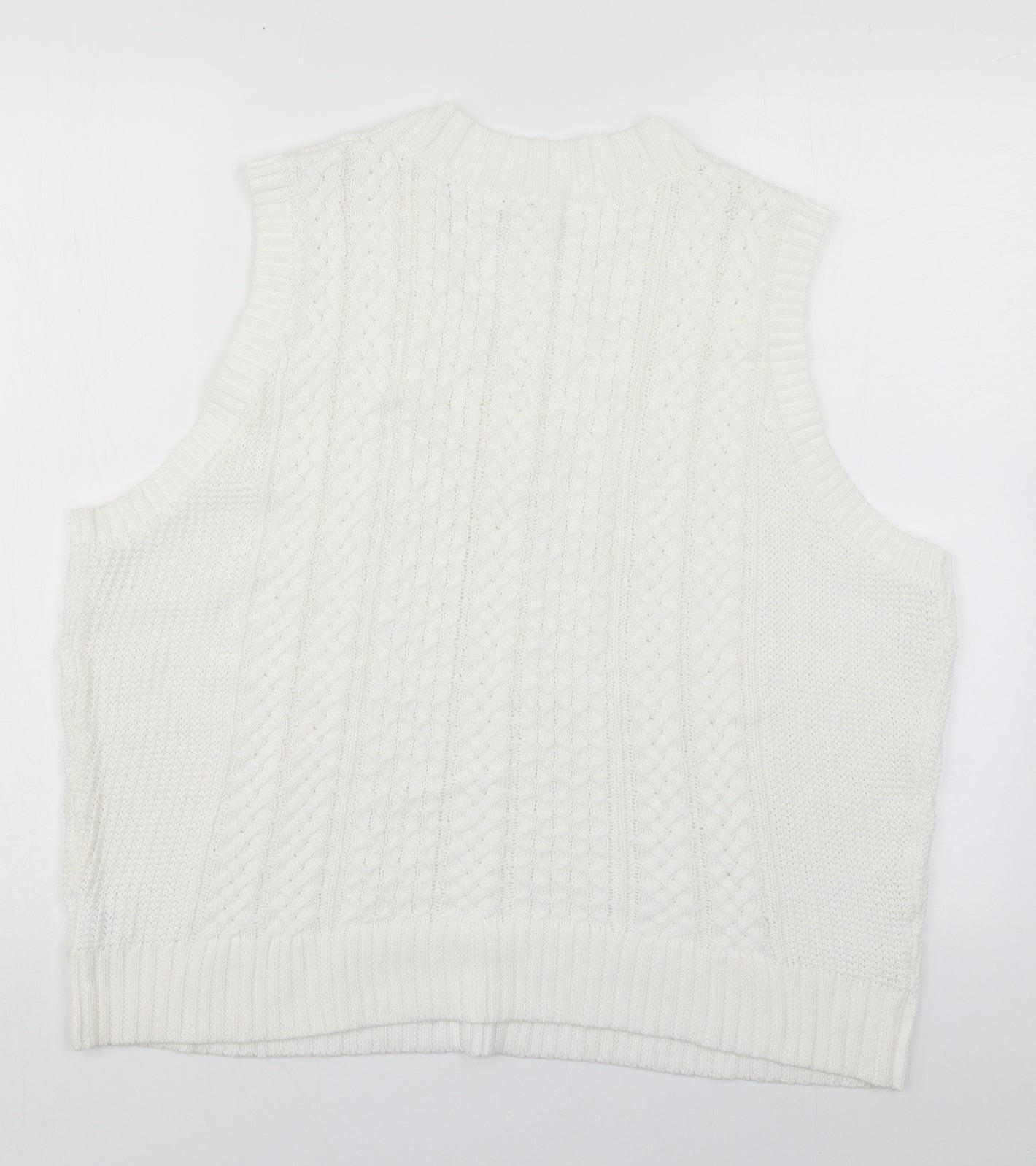 Colour Eighteen Mens White V-Neck  Cotton Pullover Jumper Size XL