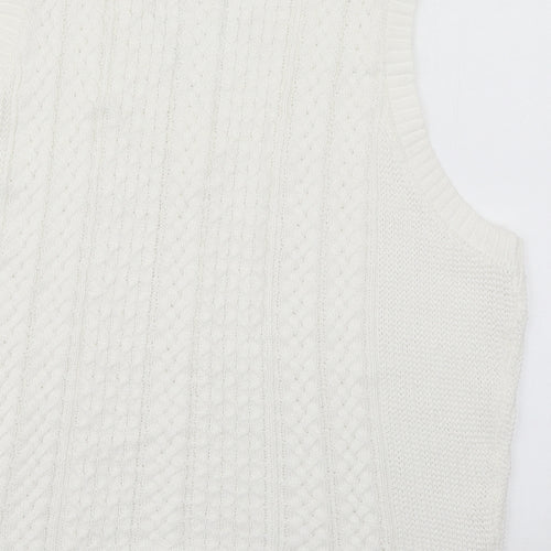 Colour Eighteen Mens White V-Neck  Cotton Pullover Jumper Size XL