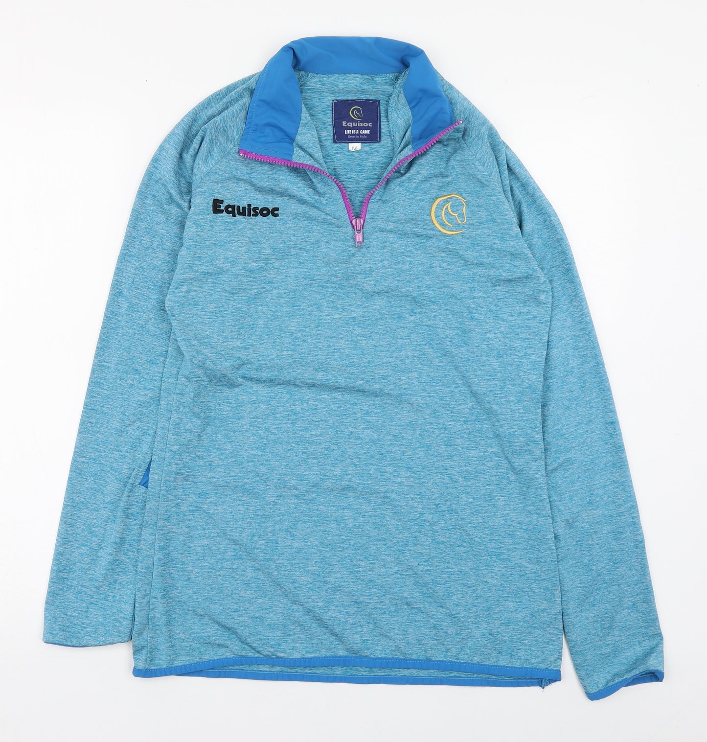 Equisoc Womens Blue   Jacket  Size M  Zip - Equine