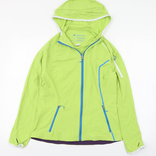 Quechua Mens Green   Rain Coat Coat Size L  Zip