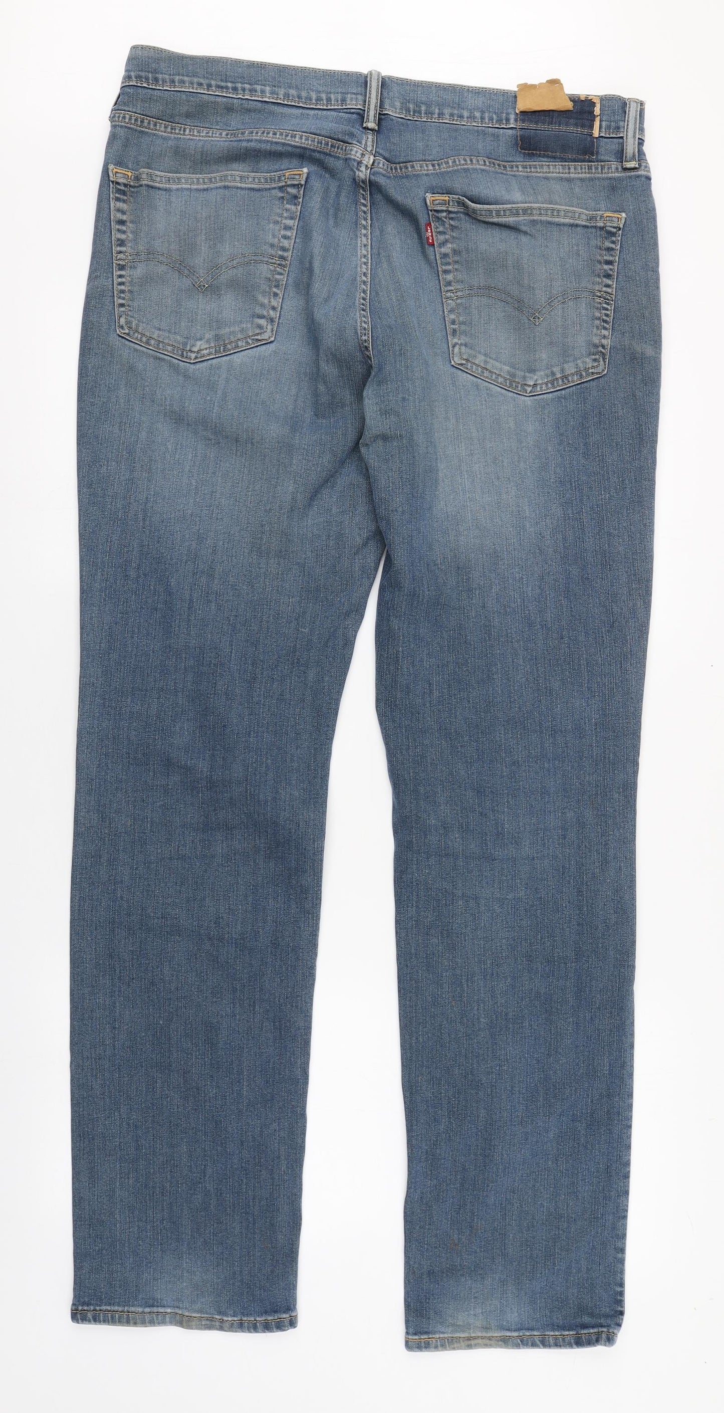 Levi's Mens Blue  Cotton Straight Jeans Size 36 in L34 in Regular Zip