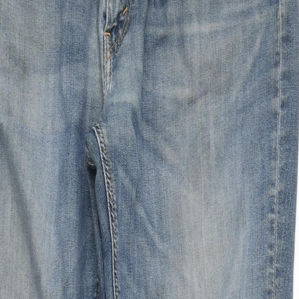 Levi's Mens Blue  Cotton Straight Jeans Size 36 in L34 in Regular Zip