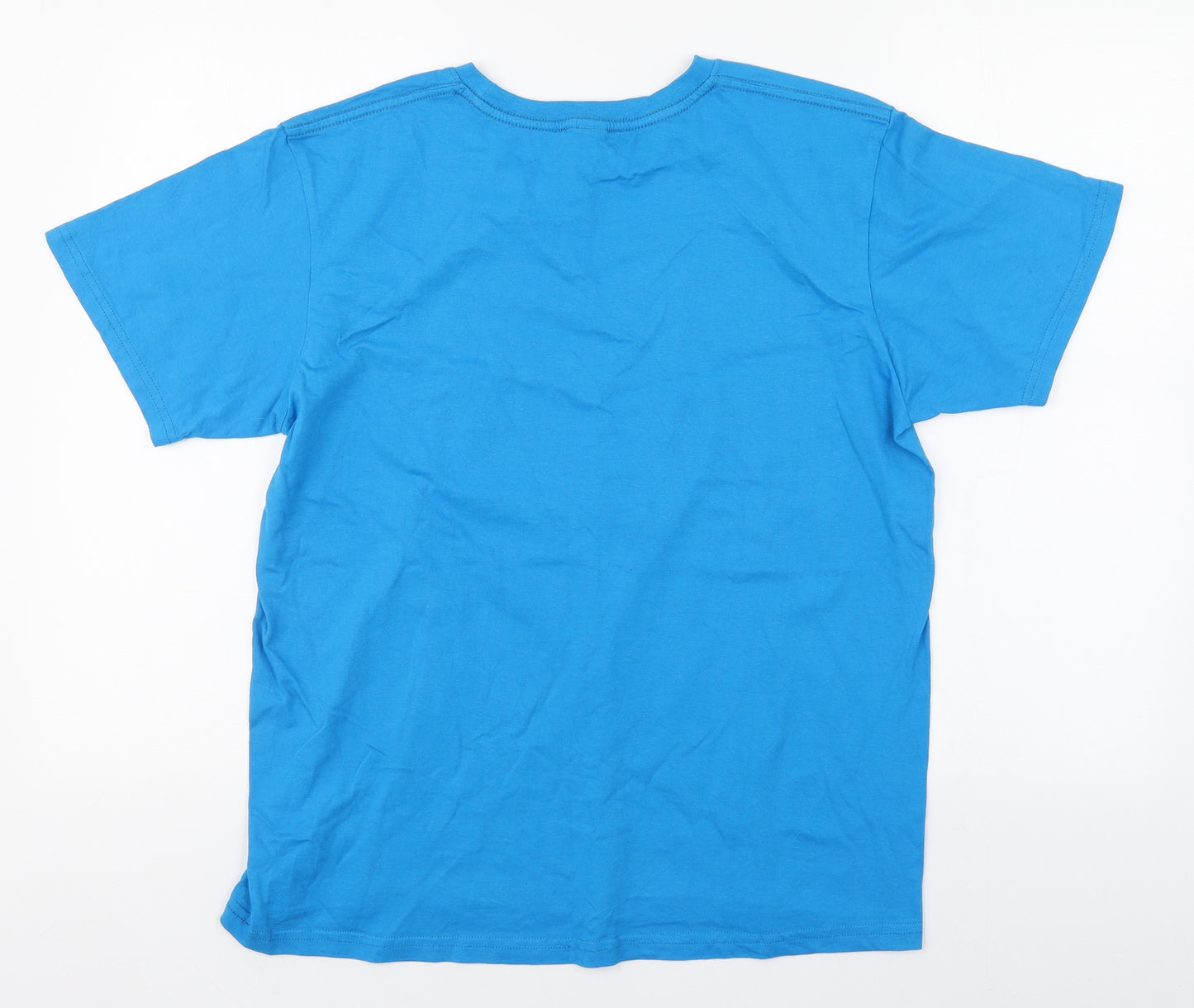 Preworn Mens Blue  Cotton  T-Shirt Size M Round Neck