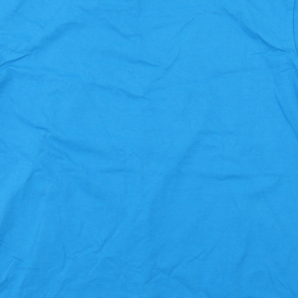 Preworn Mens Blue  Cotton  T-Shirt Size M Round Neck
