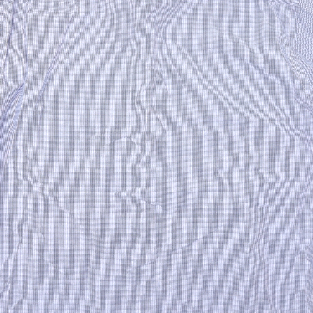 Boston Crew Mens Blue Check Cotton  Button-Up Size XL Collared Button