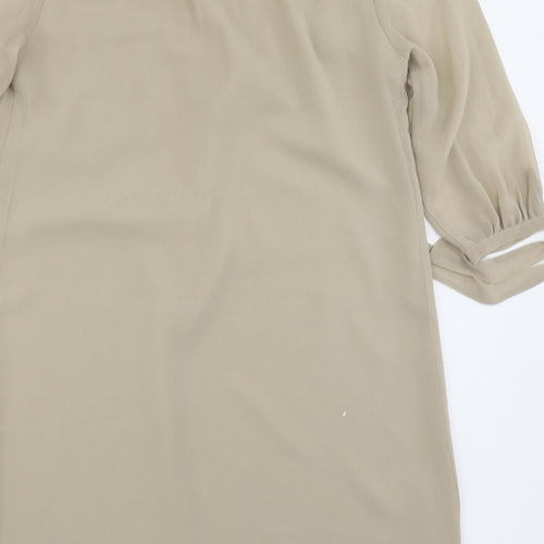 Darling Womens Beige  Polyester Basic Blouse Size XS Scoop Neck