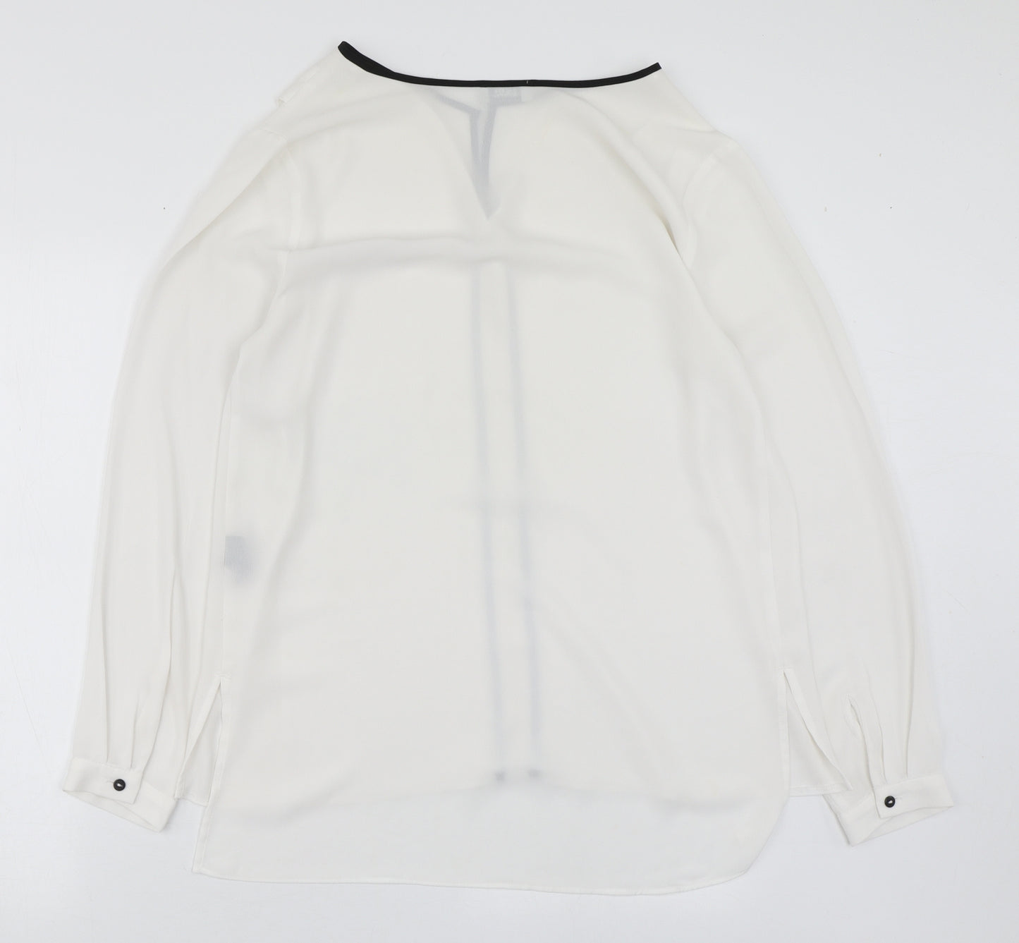 Papaya Womens White  Polyester Basic Blouse Size 12 V-Neck