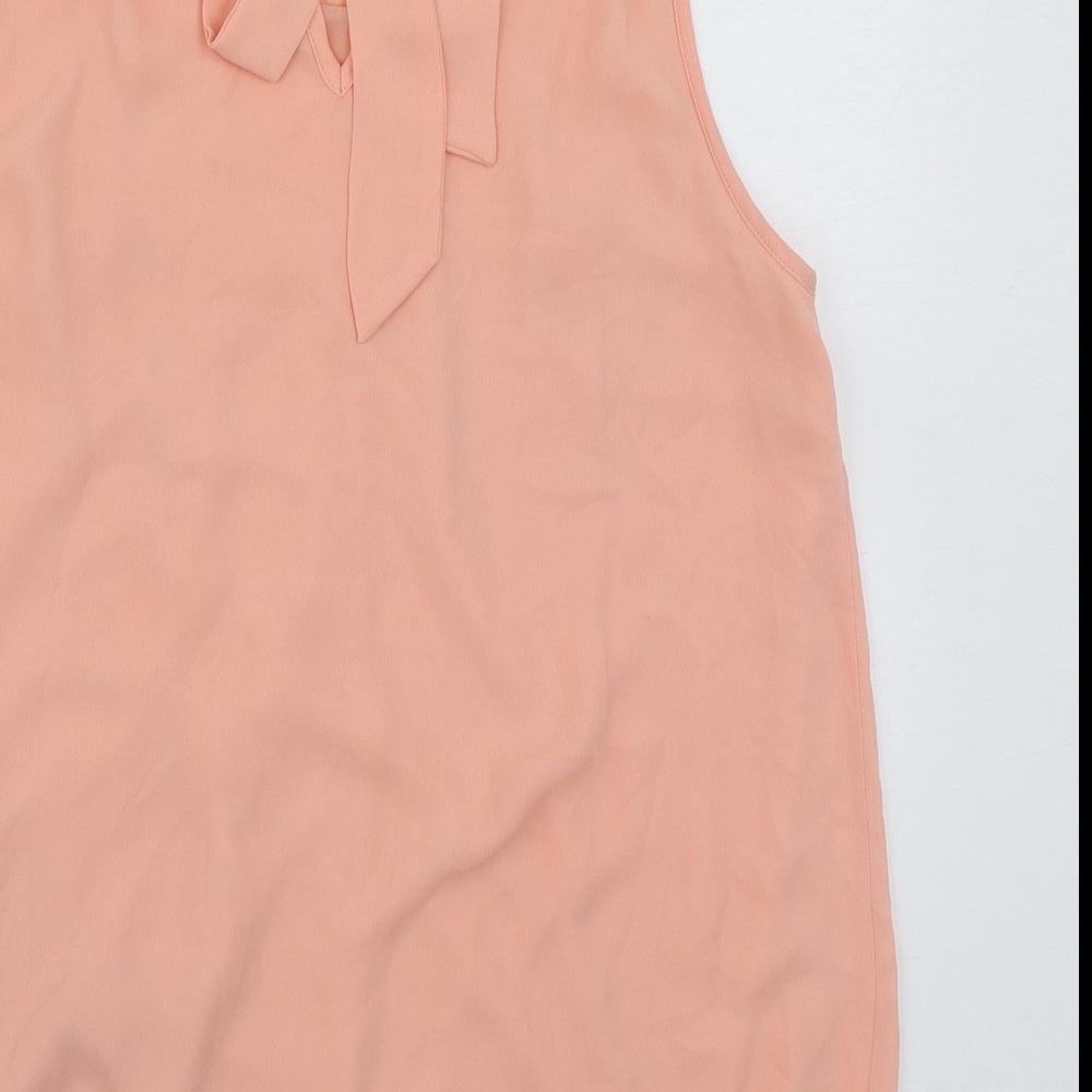 Dorothy Perkins Womens Pink  Polyester Basic T-Shirt Size 10 Boat Neck