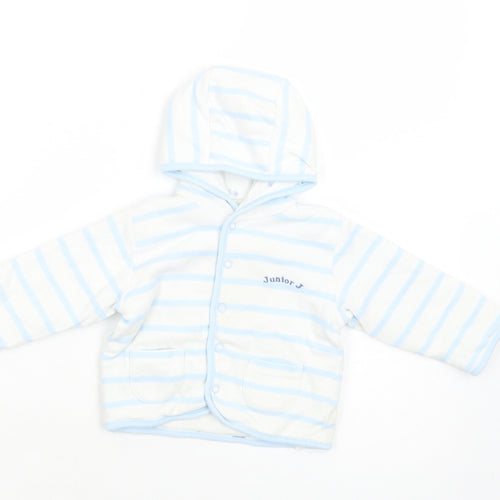 Debenhams Baby White Striped  Basic Jacket Jacket Size 6-9 Months   Snap