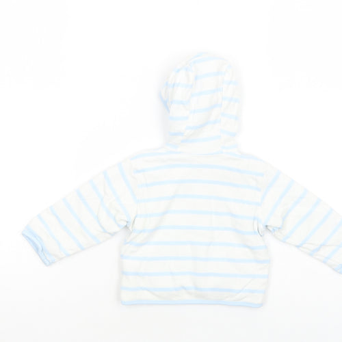 Debenhams Baby White Striped  Basic Jacket Jacket Size 6-9 Months   Snap