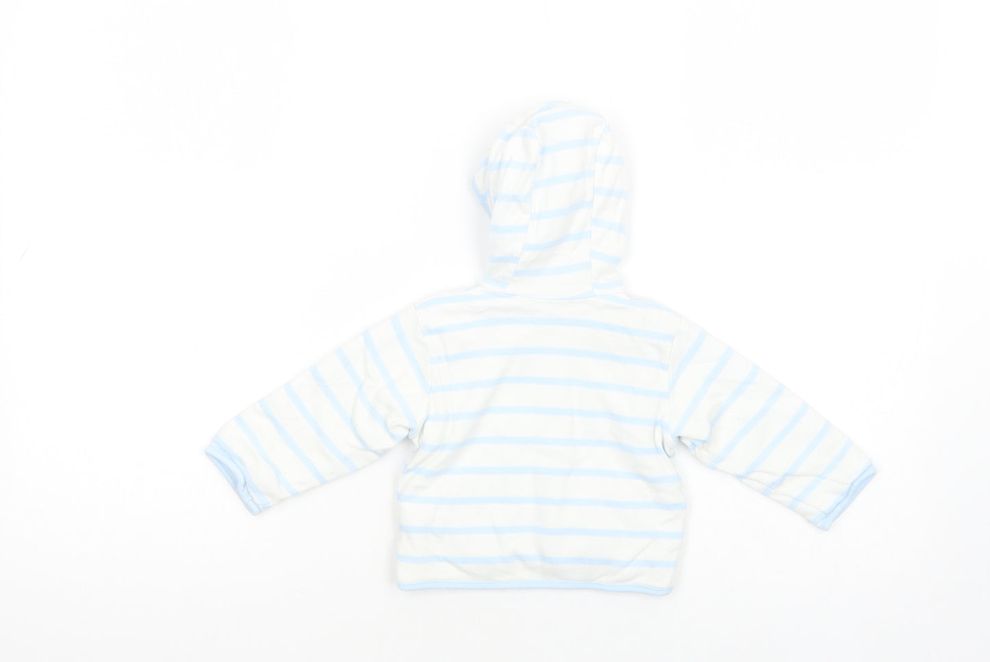 Debenhams Baby White Striped  Basic Jacket Jacket Size 6-9 Months   Snap
