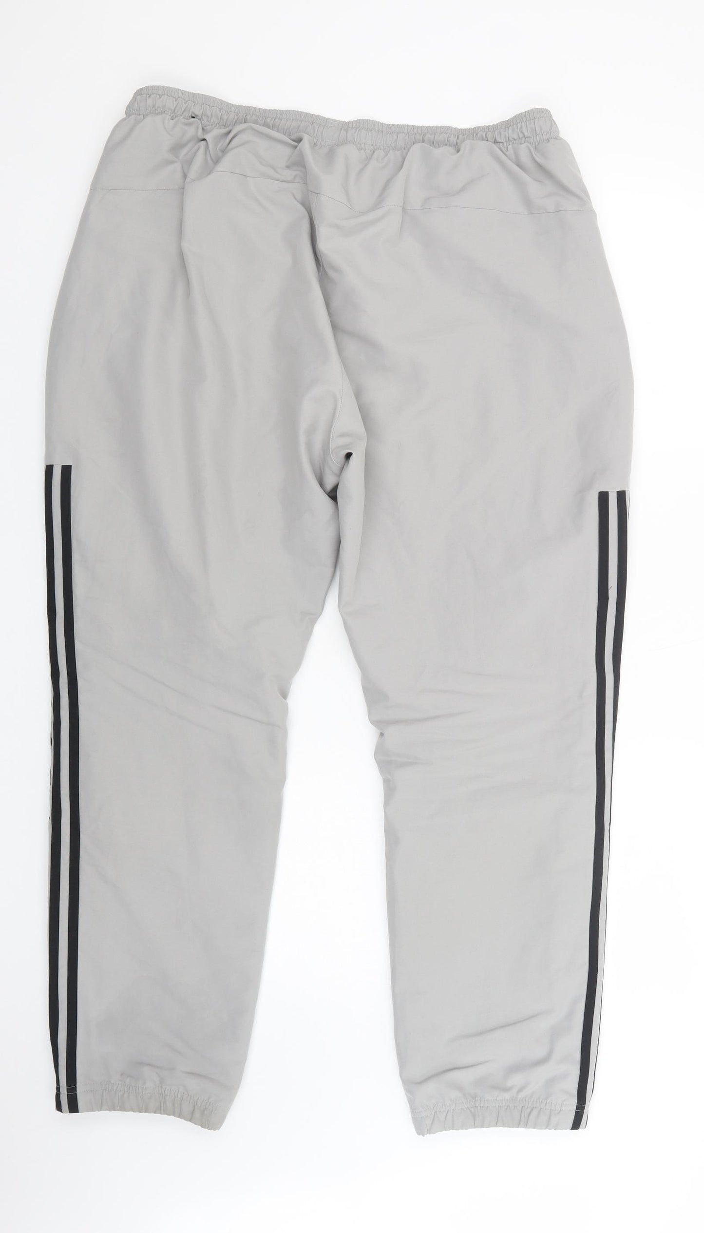 adidas Mens Grey  Polyester Jogger Trousers Size XL L30 in Regular Drawstring