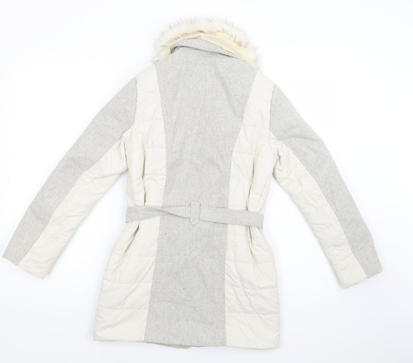River Island Girls Grey Colourblock  Biker Coat Size 11-12 Years  Zip