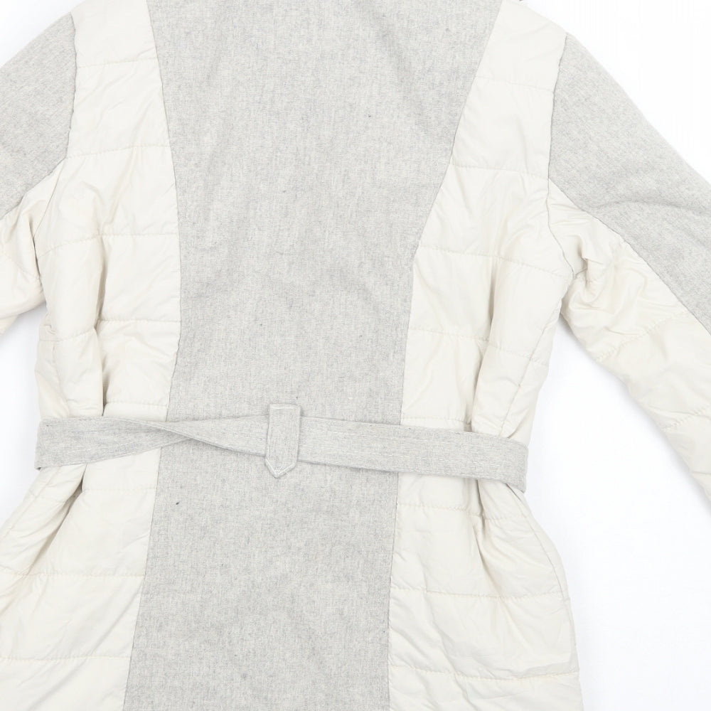 River Island Girls Grey Colourblock  Biker Coat Size 11-12 Years  Zip