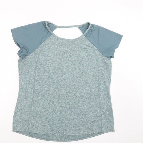 Dunnes Stores Womens Green  Polyester Basic T-Shirt Size L Boat Neck