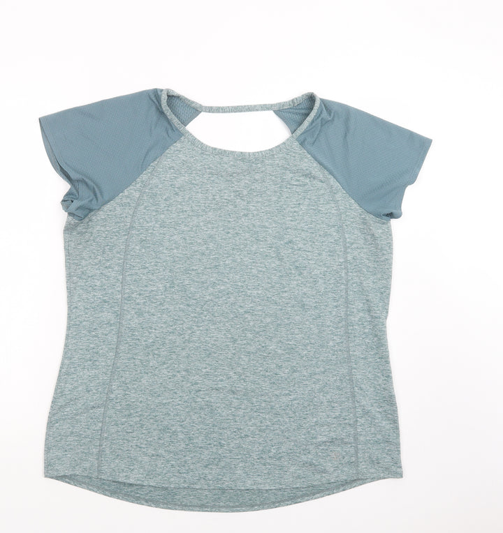 Dunnes Stores Womens Green  Polyester Basic T-Shirt Size L Boat Neck