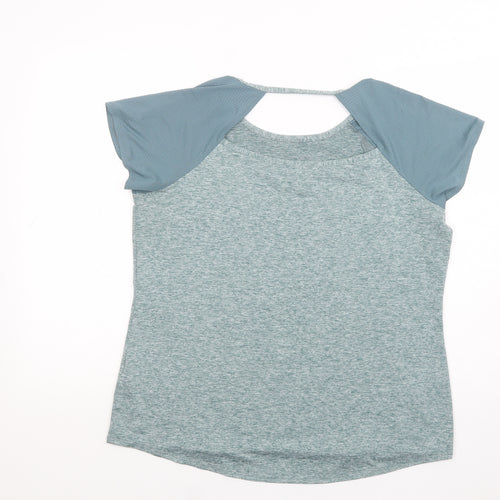 Dunnes Stores Womens Green  Polyester Basic T-Shirt Size L Boat Neck