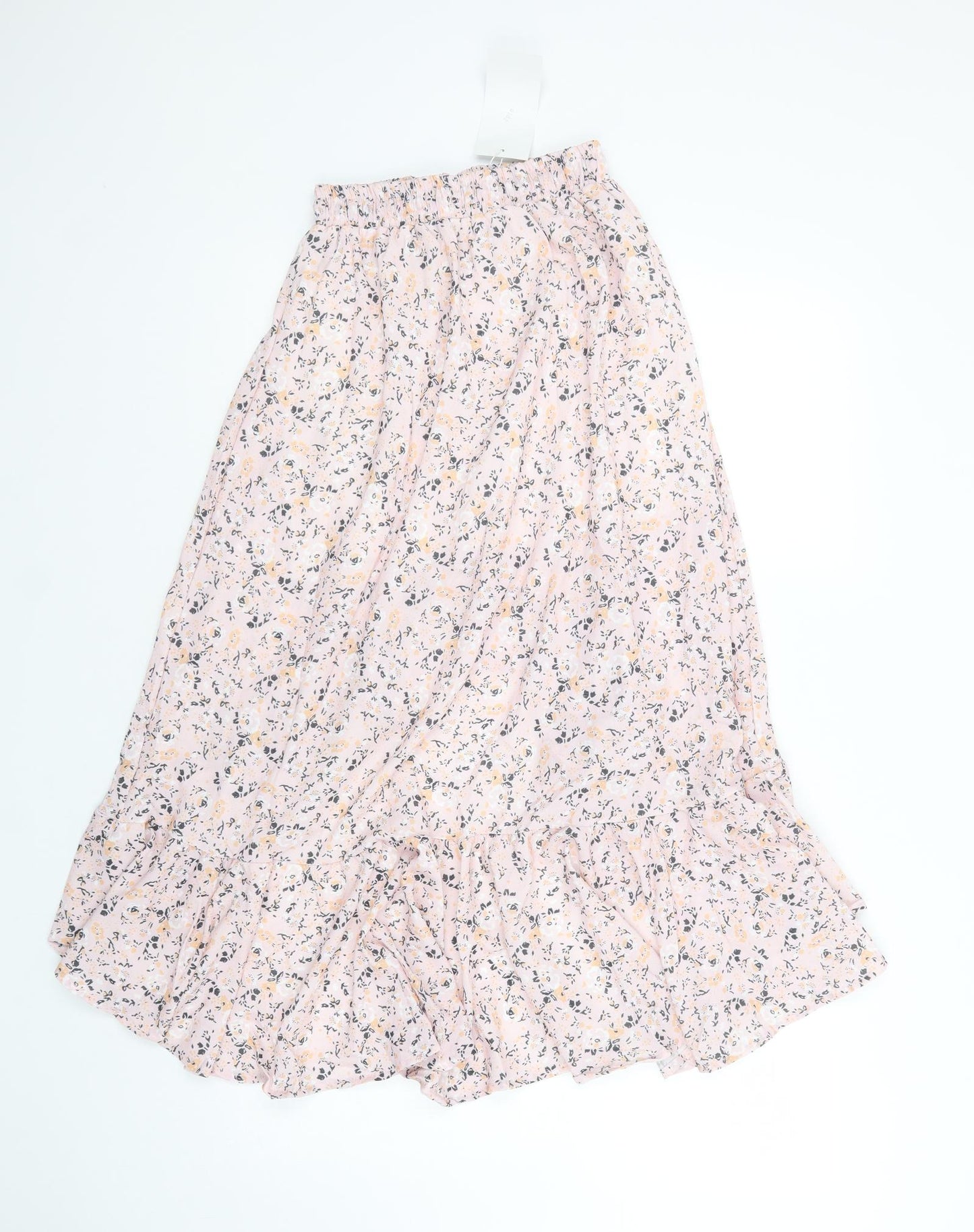 My Loca Womens Pink Floral Cotton Maxi Skirt Size S   Drawstring