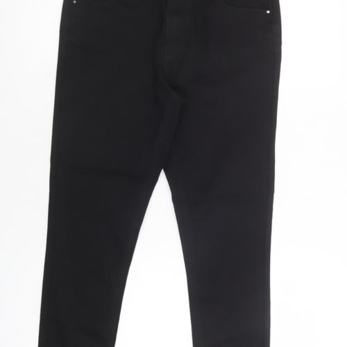 Dunnes Stores Womens Black  Cotton Skinny Jeans Size 10 L26 in Regular Button