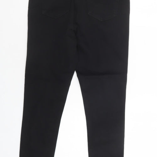 Dunnes Stores Womens Black  Cotton Skinny Jeans Size 10 L26 in Regular Button