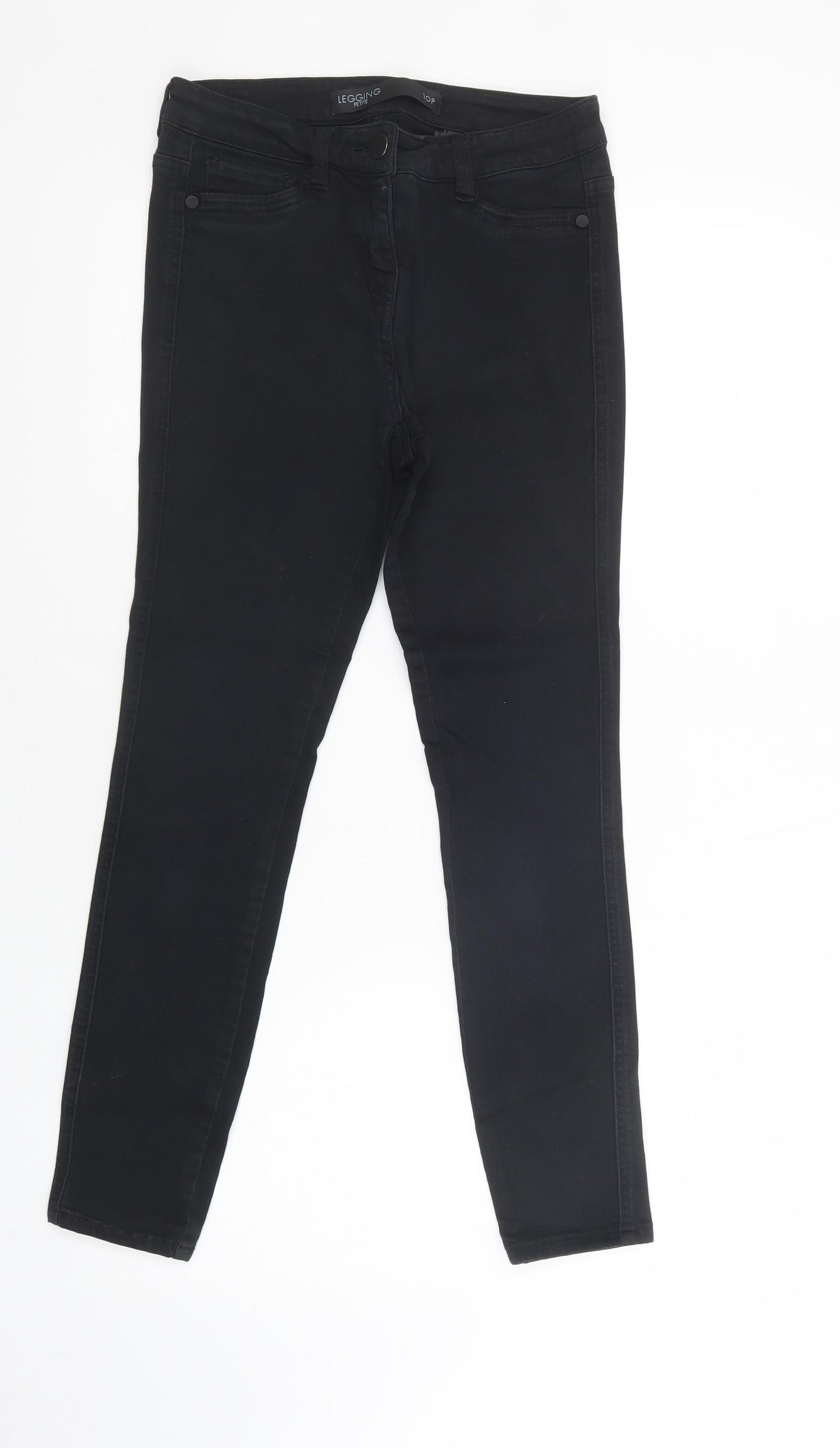 NEXT Womens Black  Cotton Jegging Jeans Size 10 L27 in Regular Button