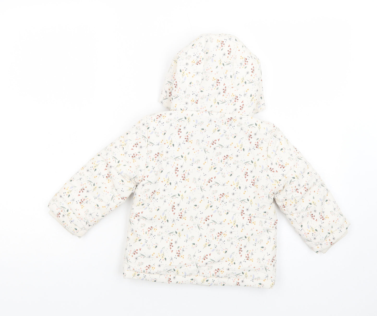 Primark Baby White Floral  Puffer Jacket Jacket Size 18-24 Months   Zip