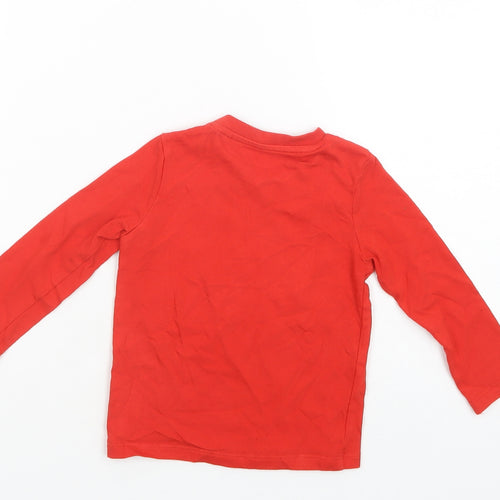 F&F Baby Red  Cotton Pullover T-Shirt Size 12-18 Months Crew Neck Snap - Santa's Little Helper