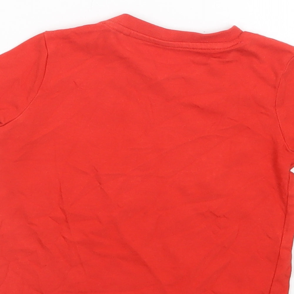 F&F Baby Red  Cotton Pullover T-Shirt Size 12-18 Months Crew Neck Snap - Santa's Little Helper