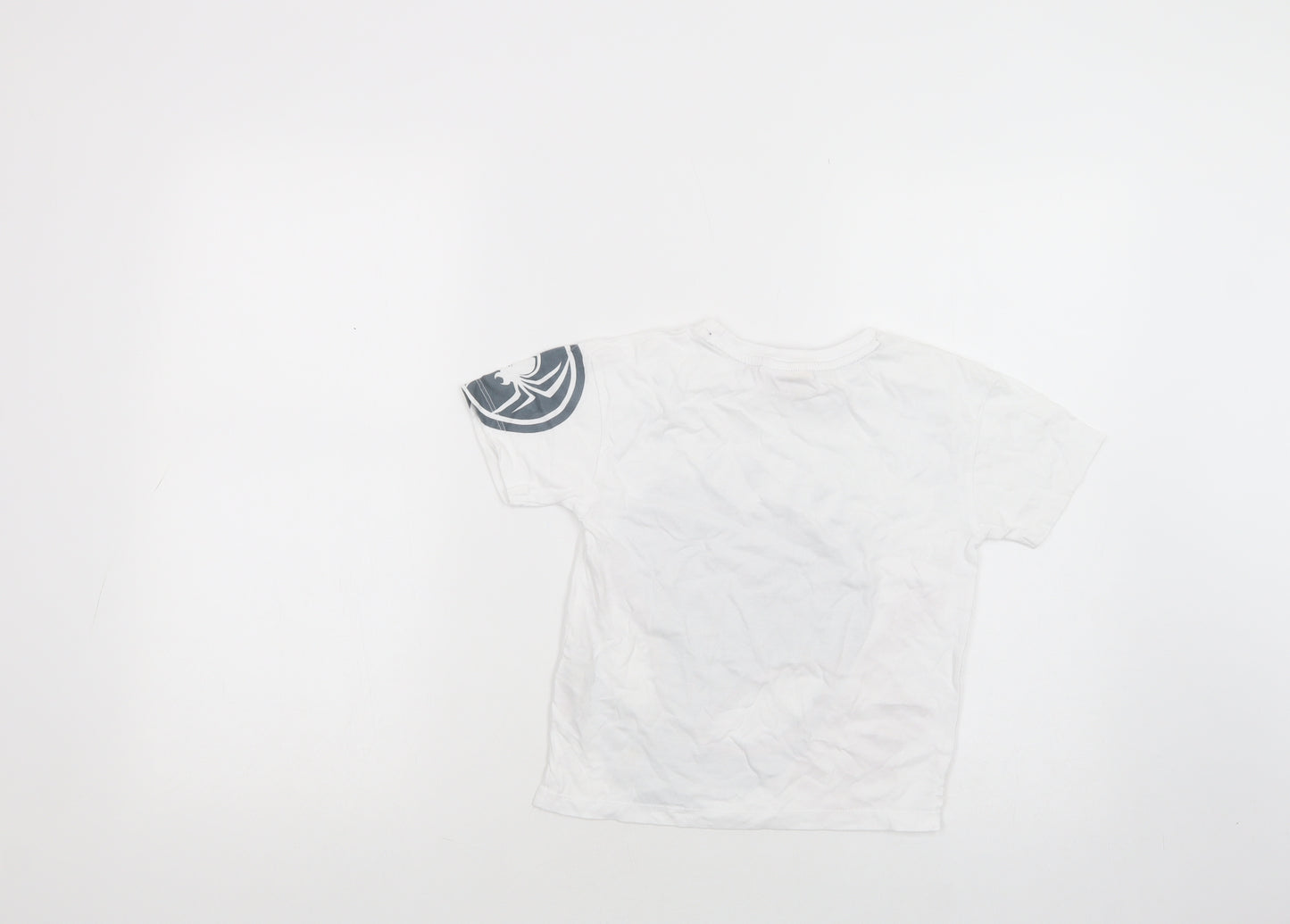 Primark Boys White  Cotton Pullover T-Shirt Size 4-5 Years Crew Neck Pullover - Spider-Man