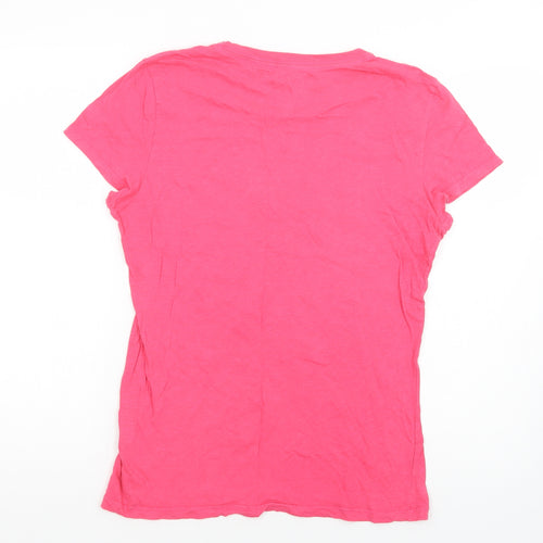 Aeropostale Womens Pink  Cotton Basic T-Shirt Size XL Crew Neck