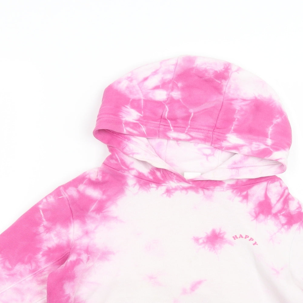 NEXT Girls Pink  Cotton Pullover Hoodie Size 9 Years  Pullover - Tie Dye