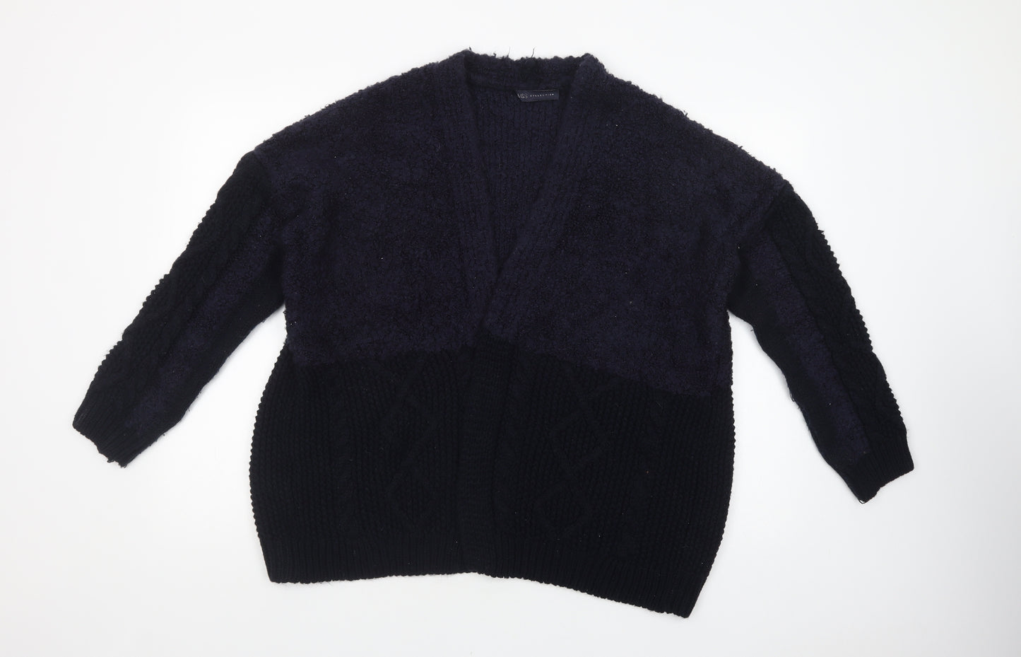 Marks and Spencer Womens Blue V-Neck  Acrylic Cardigan Jumper Size L