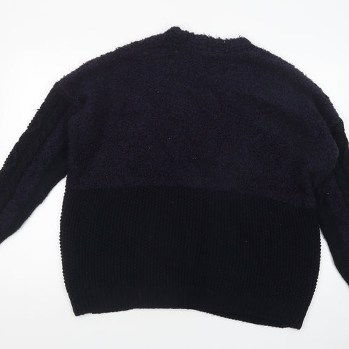 Marks and Spencer Womens Blue V-Neck  Acrylic Cardigan Jumper Size L