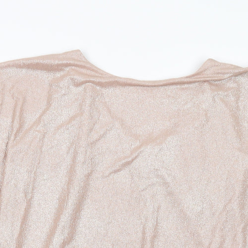 New Look Womens Gold  Polyester Basic Blouse Size 8 V-Neck