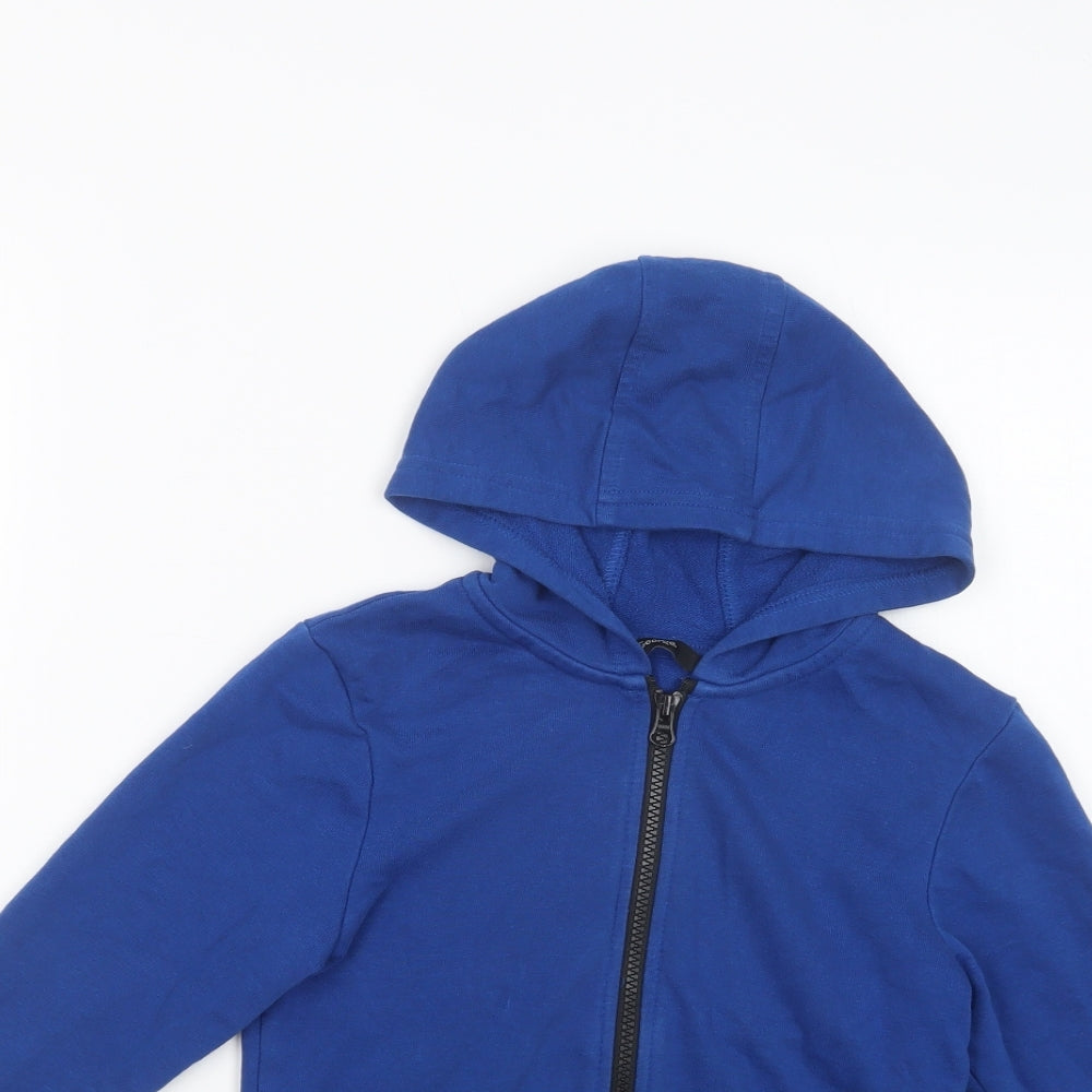 George Boys Blue  Cotton Full Zip Hoodie Size 6-7 Years  Zip