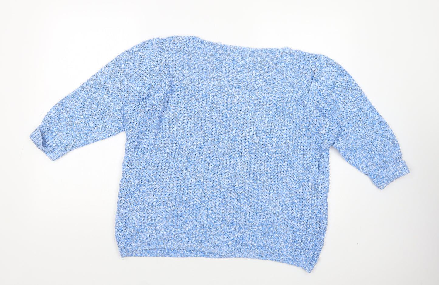 Damart Womens Blue Boat Neck  Cotton Pullover Jumper Size 18