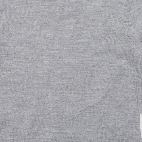 Pepperts Girls Grey Crew Neck  Acrylic Pullover Jumper    - Penguin