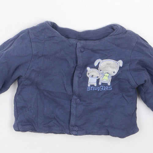 Mini Club Boys Blue   Jacket  Size 3-6 Months   Button - Snuggles