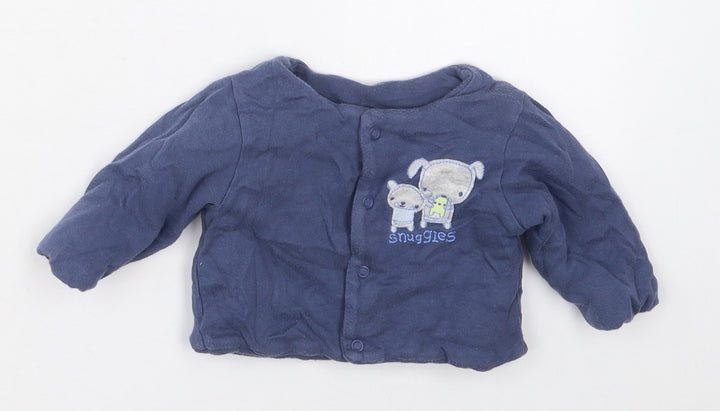 Mini Club Boys Blue Jacket Size 3-6 Months Button - Snuggles