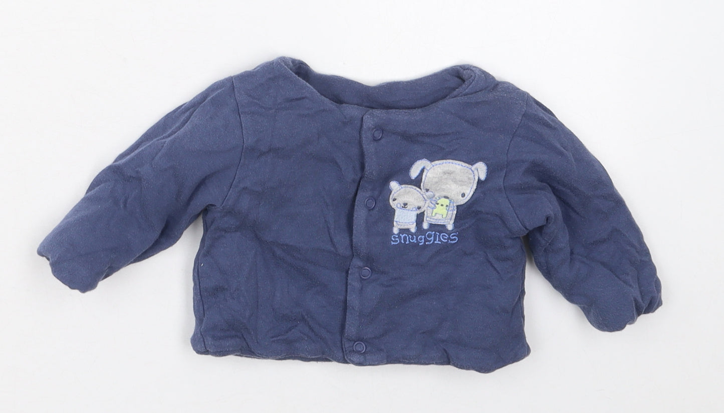 Mini Club Boys Blue   Jacket  Size 3-6 Months   Button - Snuggles
