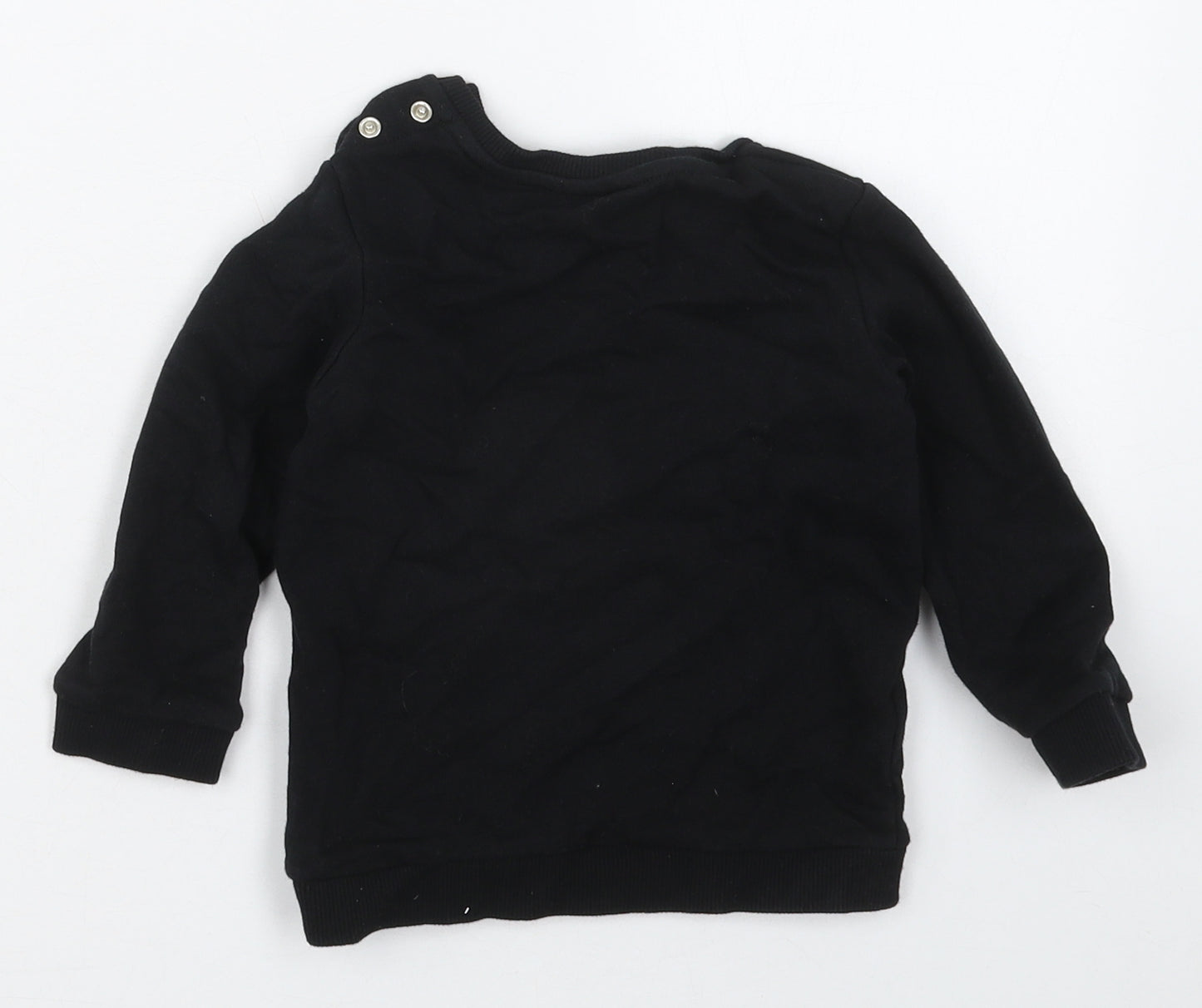 George Baby Black  Cotton Basic T-Shirt Size 12-18 Months Crew Neck Pullover - Coolest Little Baby Ever