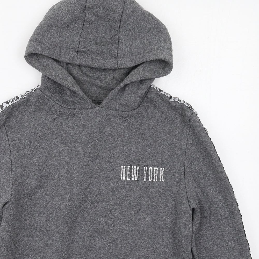 Primark Boys Grey  Cotton Pullover Hoodie Size 10-11 Years  Pullover - New York